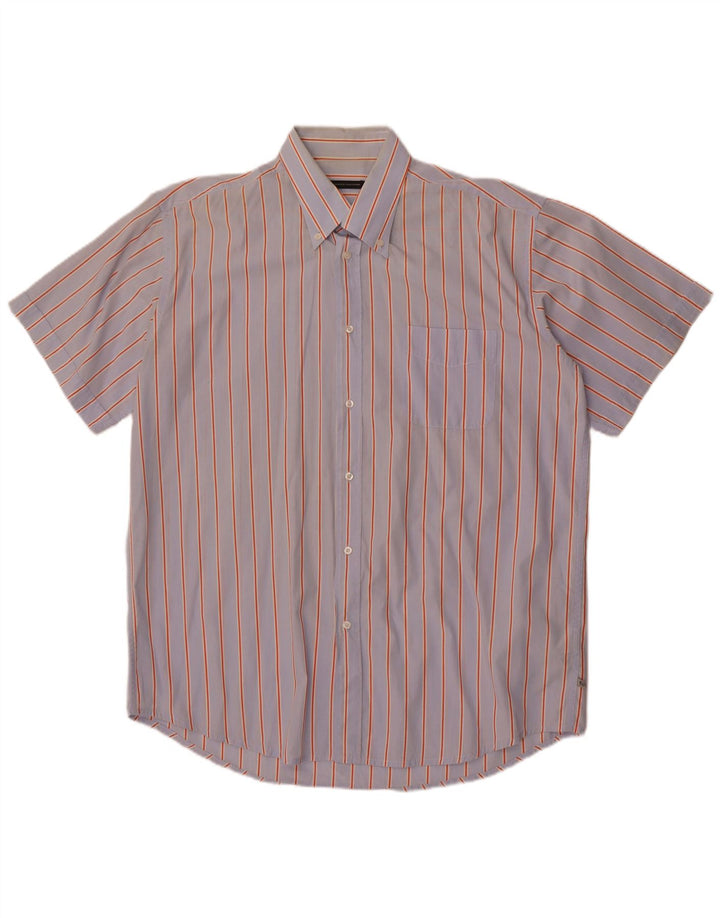 Camicia da uomo a maniche corte Sergio Tacchini 2XL cotone a righe blu