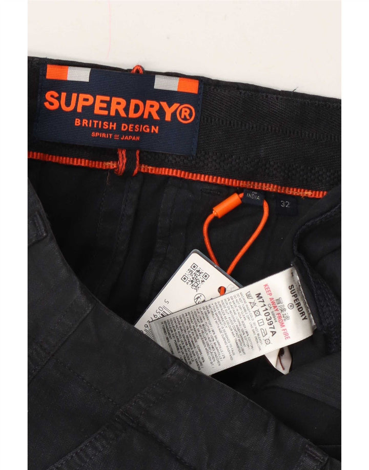 Pantaloncini chino da uomo Superdry W32 cotone blu navy medio