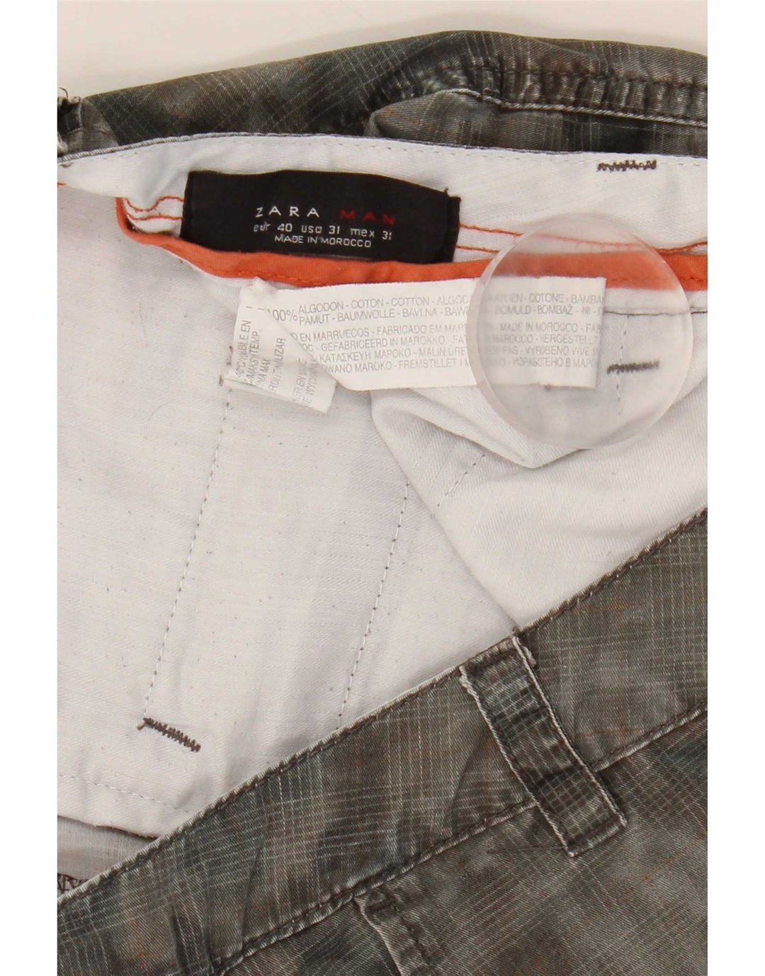 Pantaloncini cargo Zara da uomo EU 40 medi W31 cotone kaki