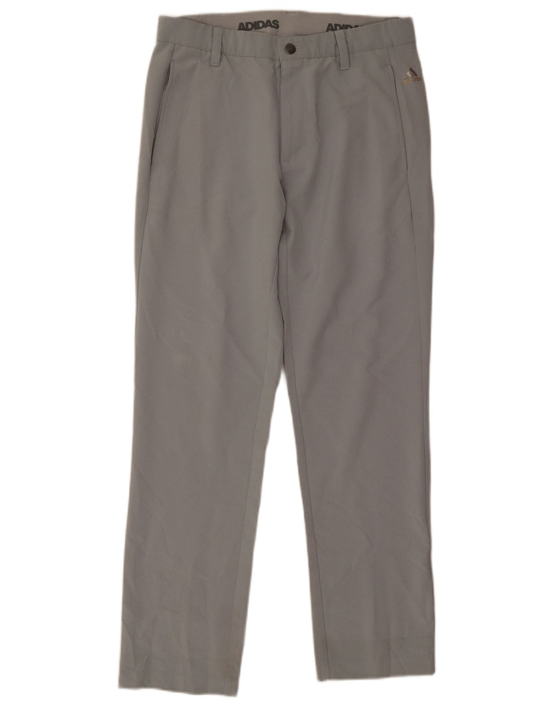 Pantaloni chino dritti da uomo Adidas W30 L28 poliestere grigio