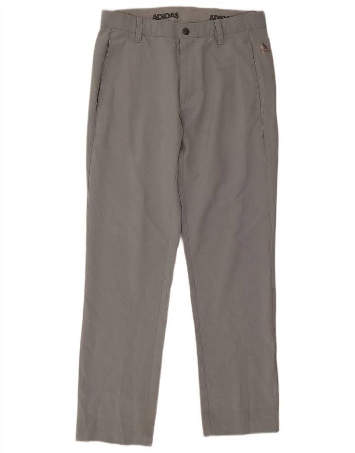 Pantaloni chino dritti da uomo Adidas W30 L28 poliestere grigio