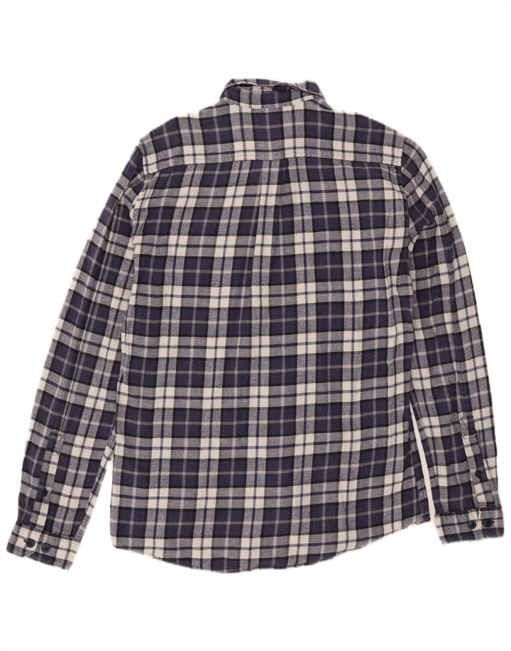 Camicia Barbour da uomo su misura in flanella, piccola, in cotone a quadri blu navy