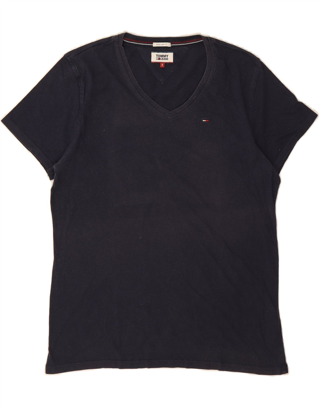 TOMMY HILFIGER Mens T-Shirt Top Small Navy Blue Cotton Vintage Tommy Hilfiger and Second-Hand Tommy Hilfiger from Messina Hembry 