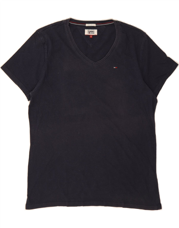TOMMY HILFIGER Mens T-Shirt Top Small Navy Blue Cotton Vintage Tommy Hilfiger and Second-Hand Tommy Hilfiger from Messina Hembry 