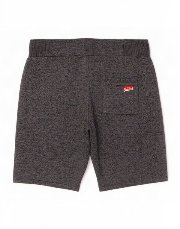 Pantaloncini sportivi grafici da uomo Superdry in cotone chiazzato grigio medio