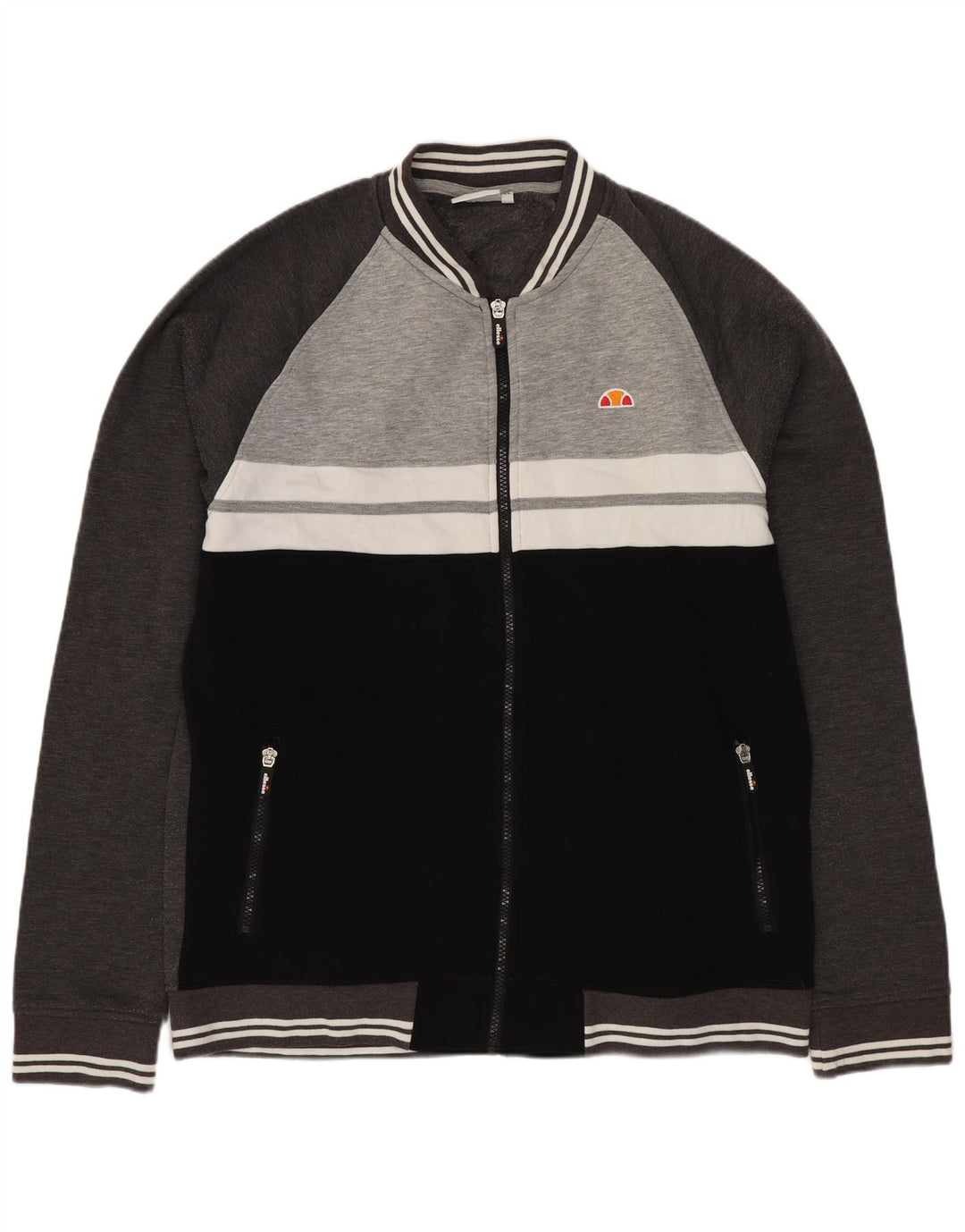 Giacca da tuta da uomo ELLESSE XL in cotone color block grigio