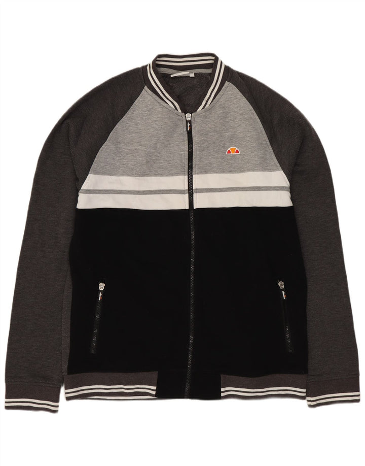 Giacca da tuta da uomo ELLESSE XL in cotone color block grigio