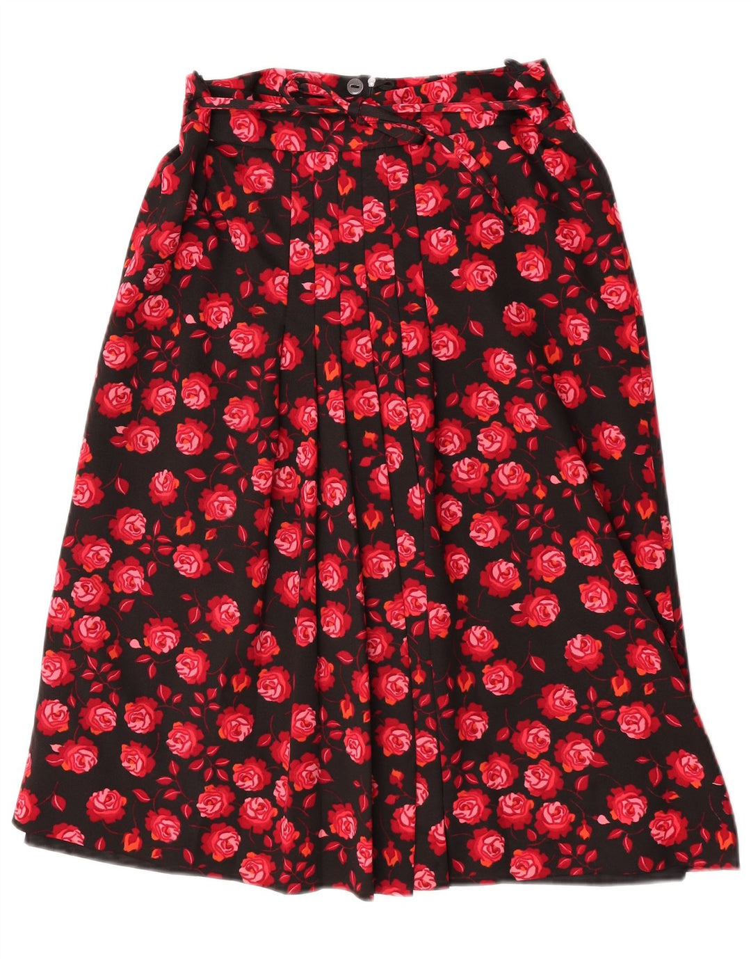 Gonna a trapezio da donna vintage W28 rosso medio floreale