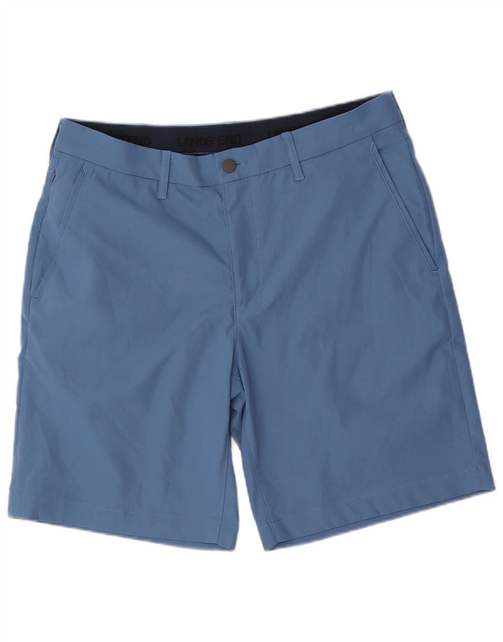 Pantaloncini chino da uomo LANDS END W34 grande poliestere blu
