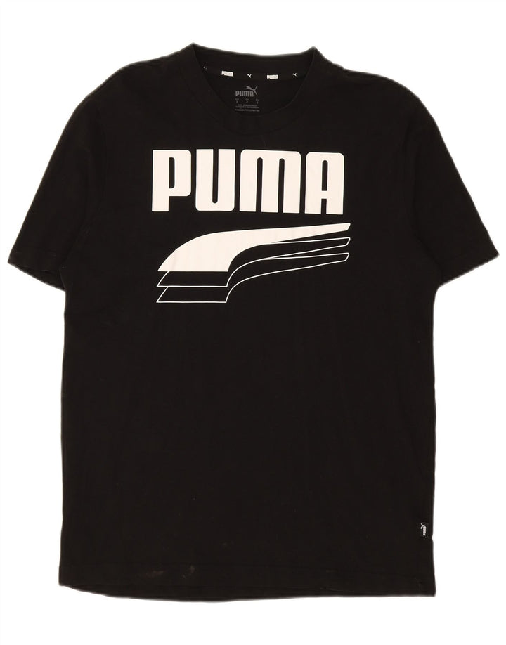 T-shirt grafica da uomo Puma Top Small in cotone nero