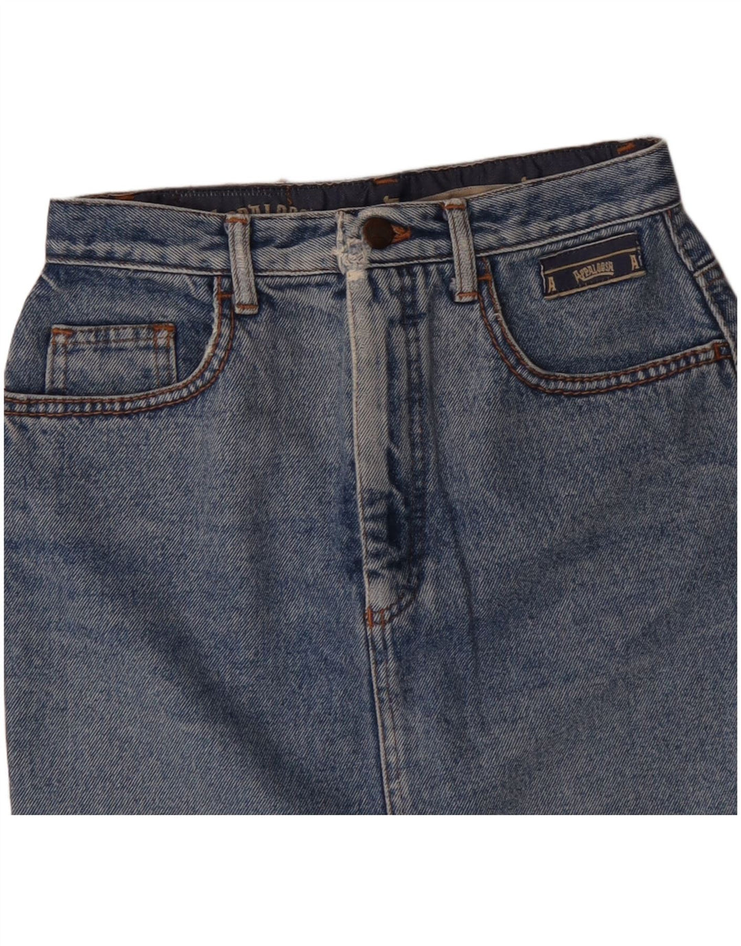 Mini gonna di jeans vintage da donna W26 piccola blu