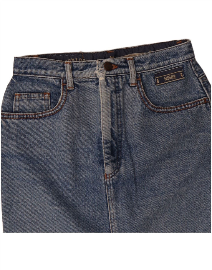 Mini gonna di jeans vintage da donna W26 piccola blu