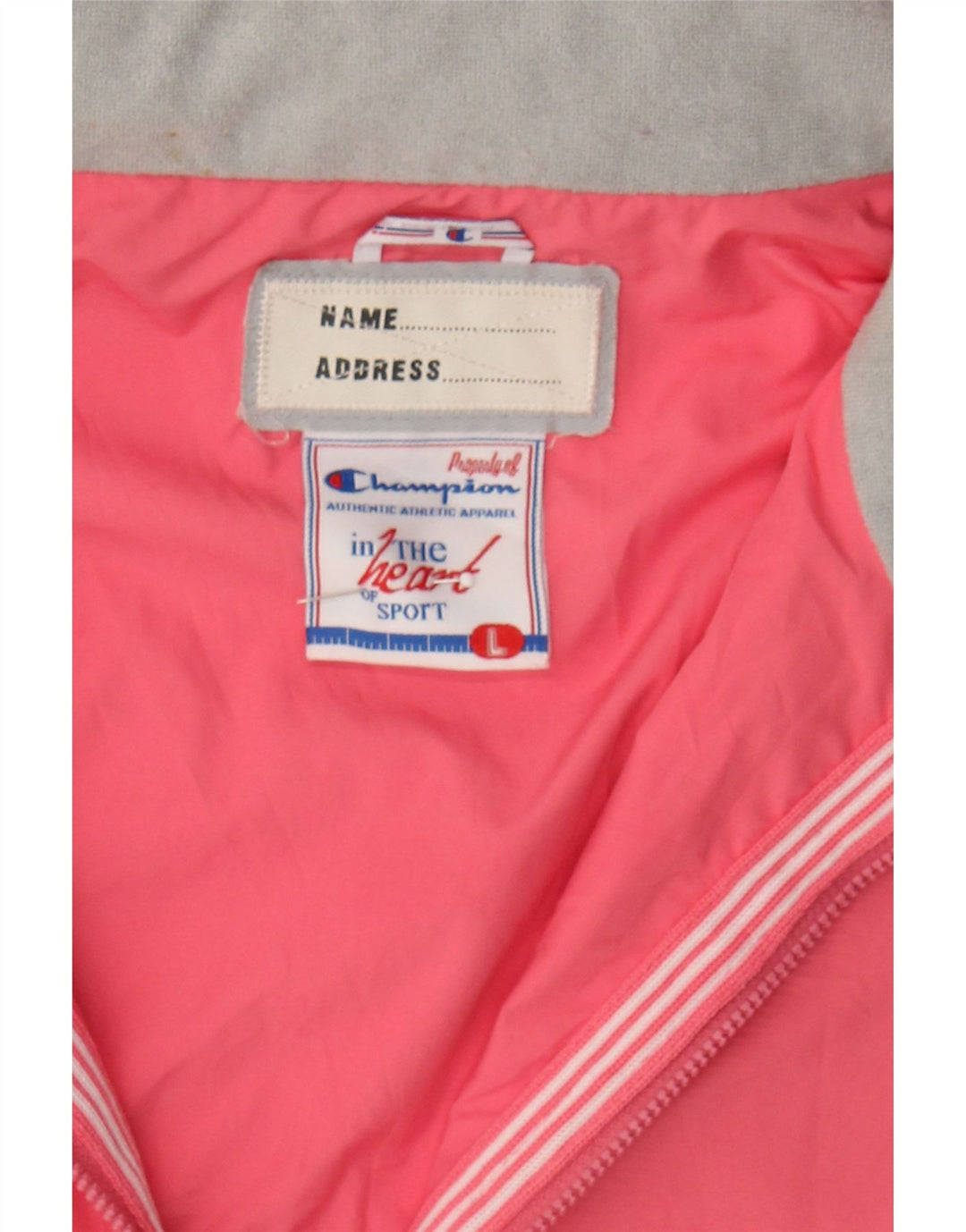 CHAMPION Womens Tracksuit Top Jacket UK 16 Large Pink Polyester Vintage Champion and Second-Hand Champion from Messina Hembry 