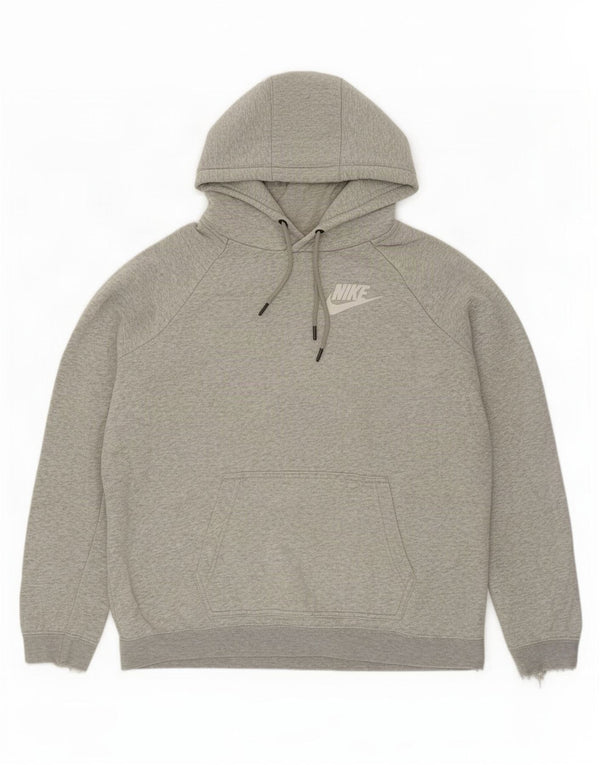 Maglia con cappuccio da donna Nike UK 16 grande cotone grigio