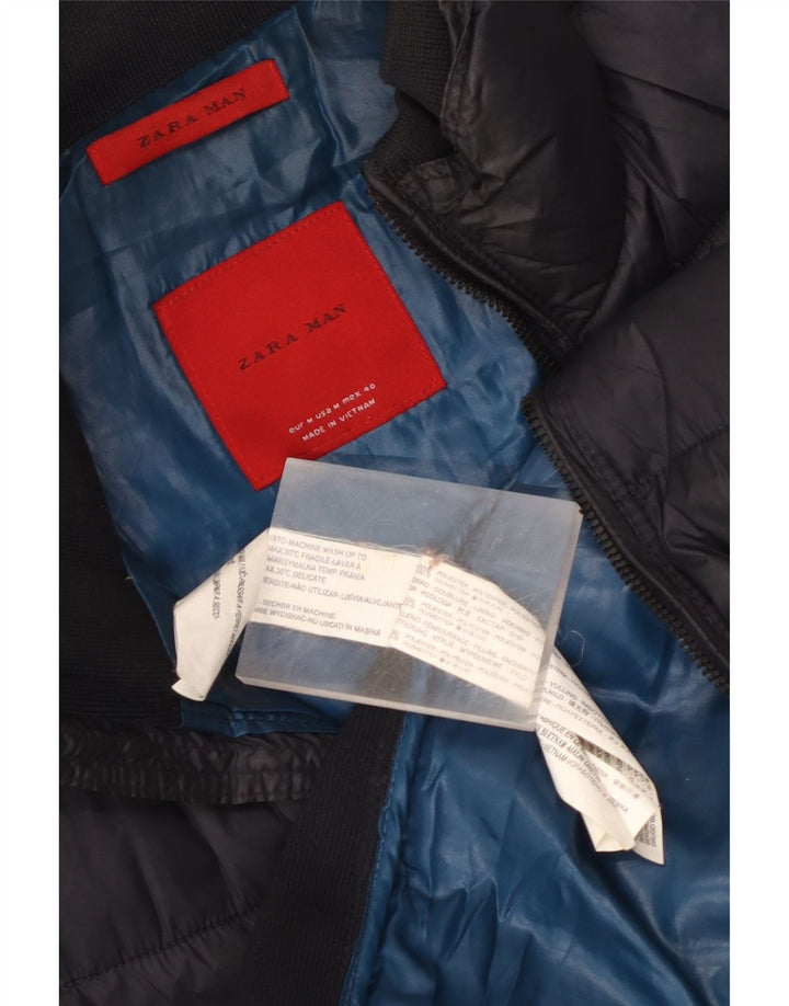Gilet imbottito da uomo Zara UK 38 medio blu navy poliestere