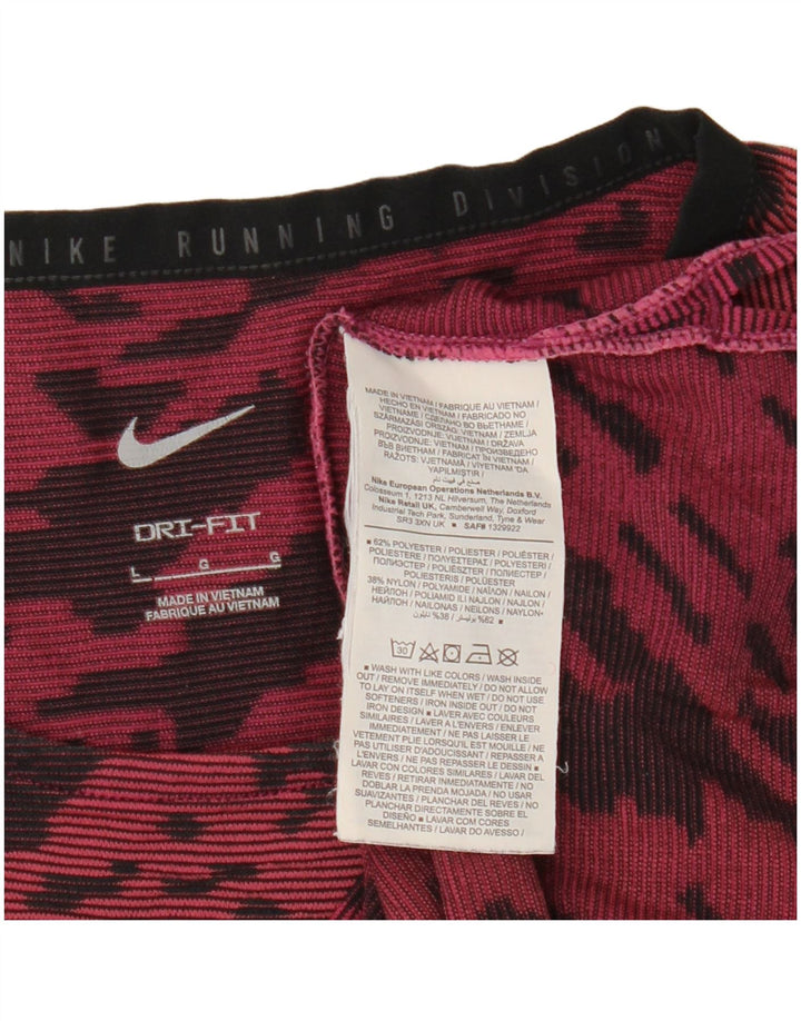 T-shirt Nike da uomo Dri Fit, grande, in poliestere tie-dye bordeaux