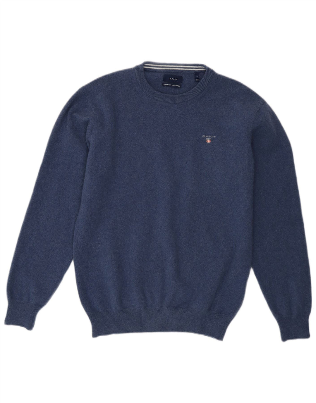 GANT Maglione girocollo da ragazzo 15-16 anni Large Blu Navy in lana d'agnello