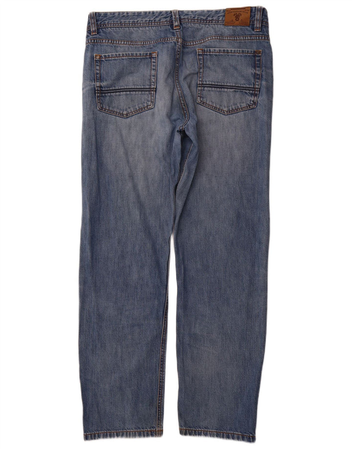 CREW CLOTHING Jeans dritti da uomo W36 L31 cotone blu