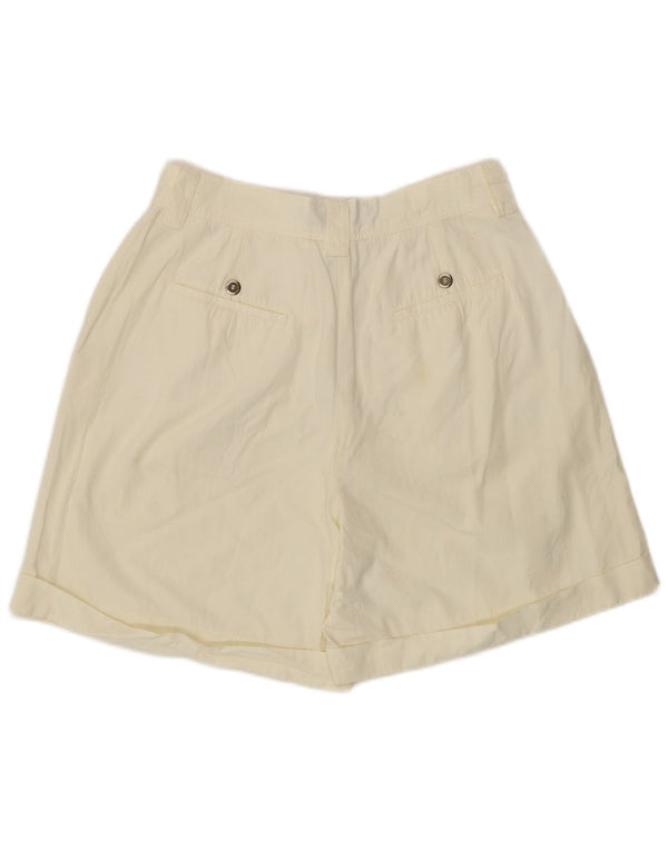 Pantaloncini casual a vita alta da donna Trussardi IT 46 Large W28 in cotone bianco sporco