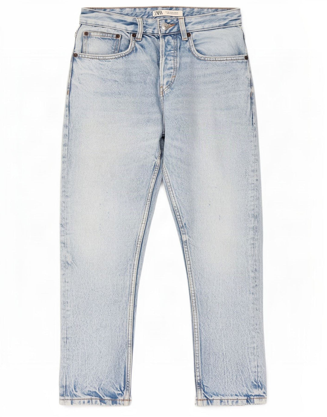 Jeans dritti effetto invecchiato da donna Zara EU 36 XS W29 L26 Blu