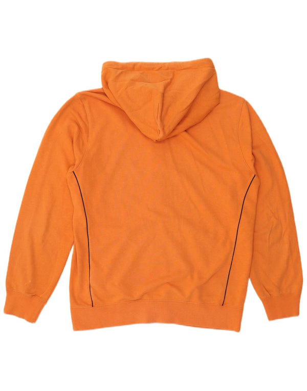 Maglione con cappuccio e zip grafica Champion da uomo, grande, in cotone arancione