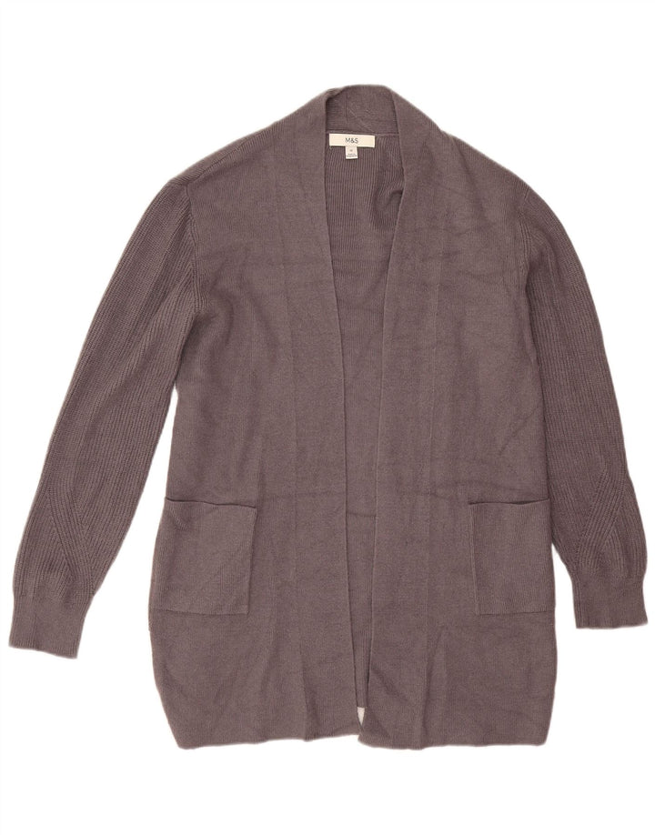 Maglione cardigan aperto lungo da donna Marks & Spencer UK 12 Grigio medio