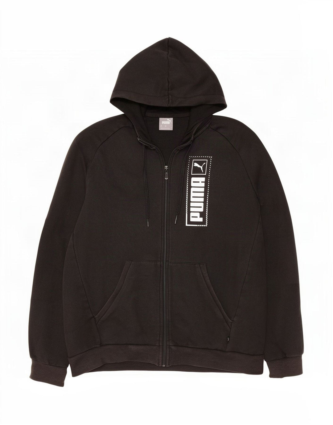 Felpa con cappuccio e zip grafica da uomo Puma in cotone nero medio
