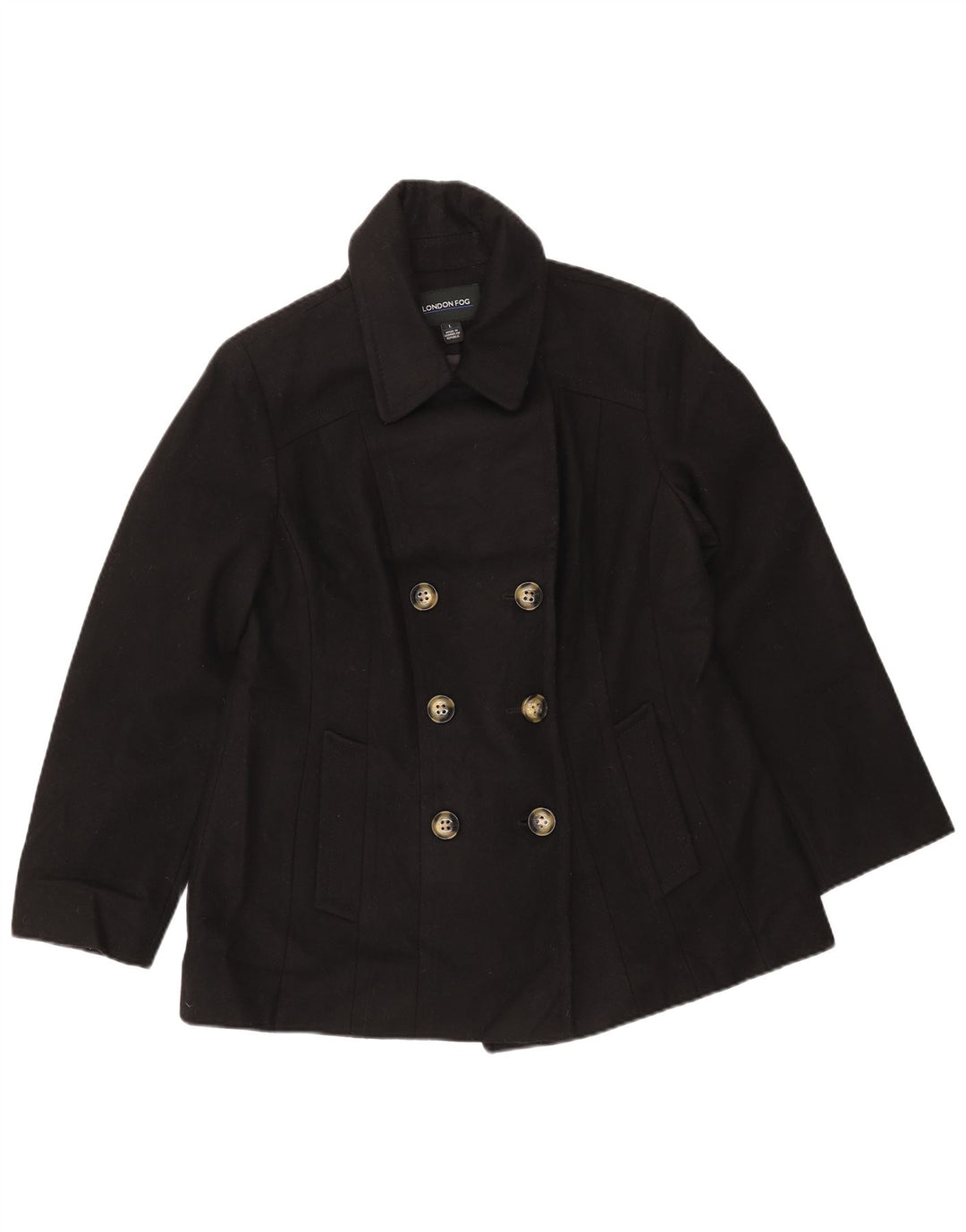 Cappotto da marinaio da donna LONDON FOG UK 16 grande nero