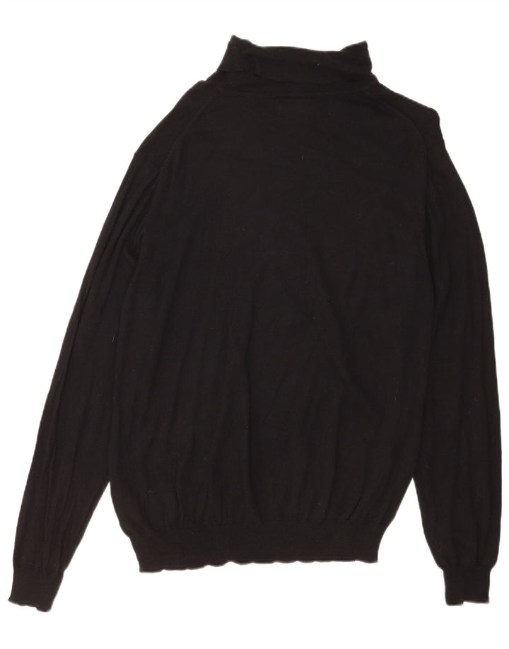 Maglione maglione a collo alto da uomo Marks & Spencer grande cotone nero