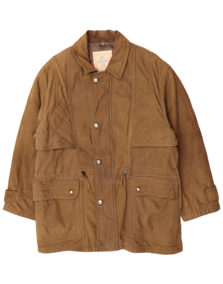 Cappotto in pelle da uomo Martin Eden IT 50 grande in pelle kaki