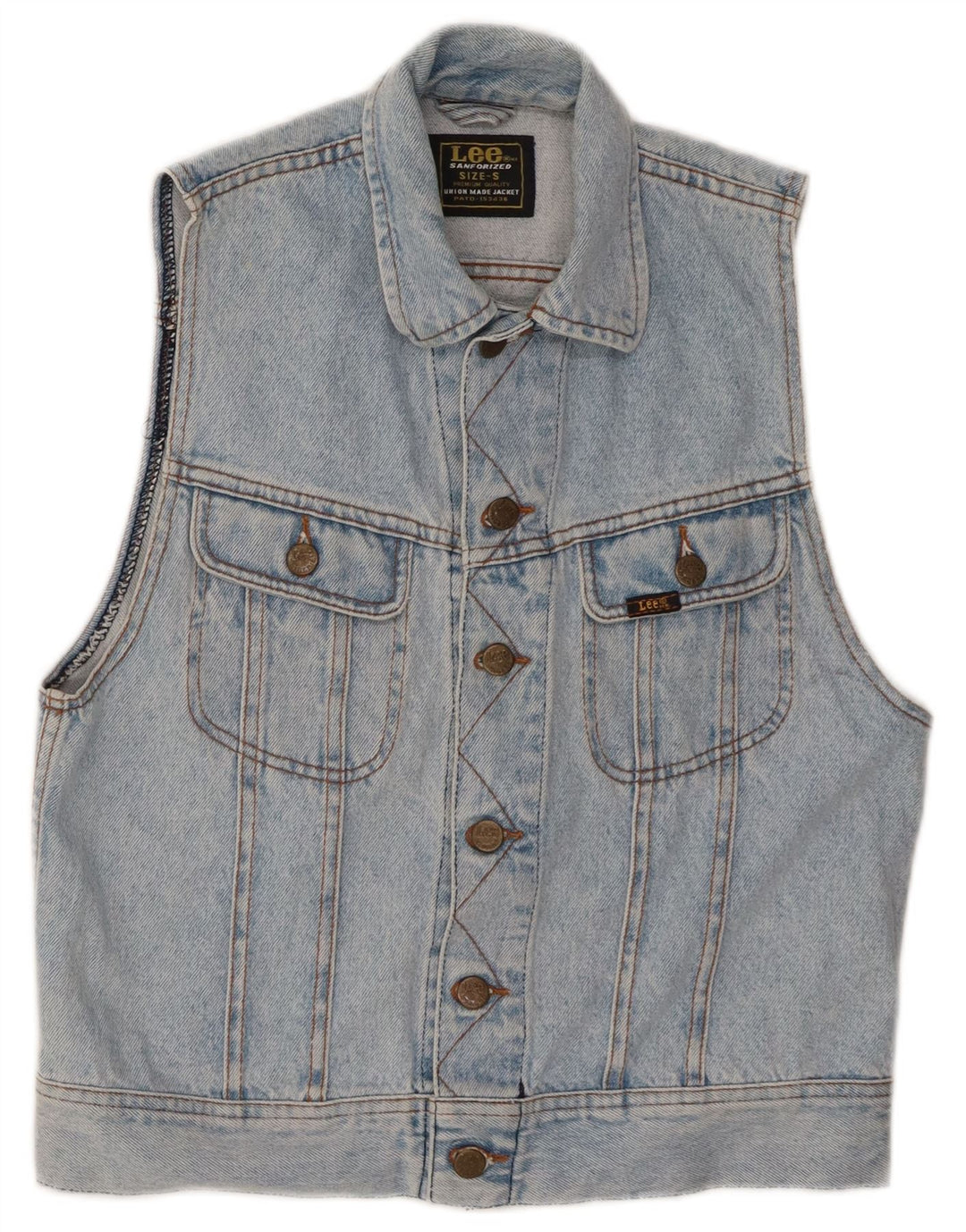 Gilet in denim da uomo Lee UK 36 piccolo cotone blu