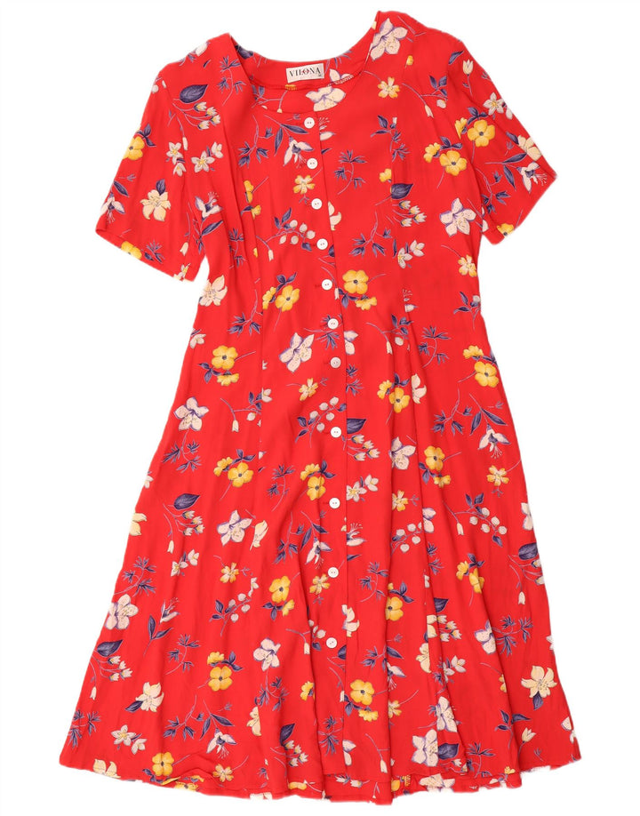 Abito a trapezio da donna Vilona Moda EU 38 Viscosa floreale rossa media