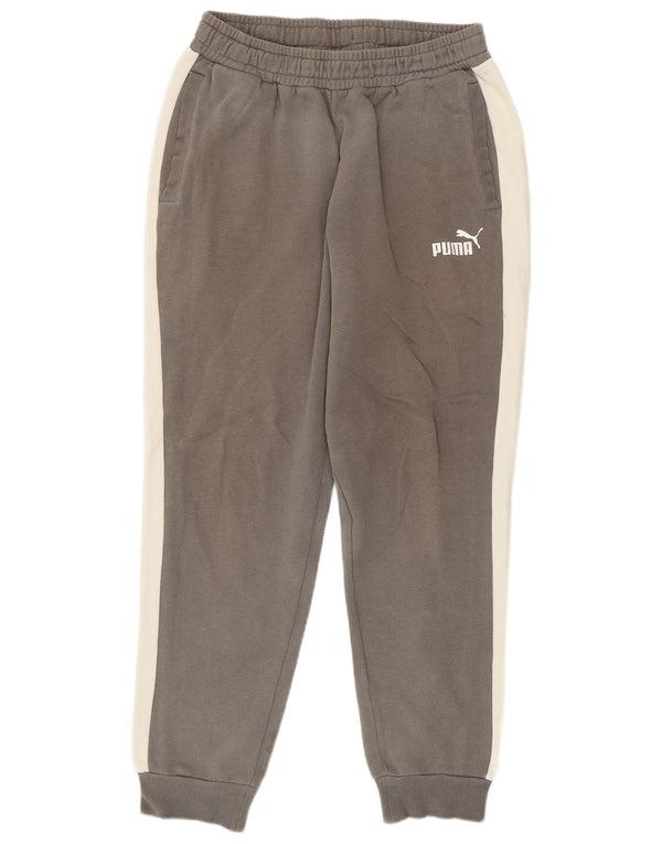 Pantaloni da tuta da uomo Puma Joggers in cotone color block grigio medio