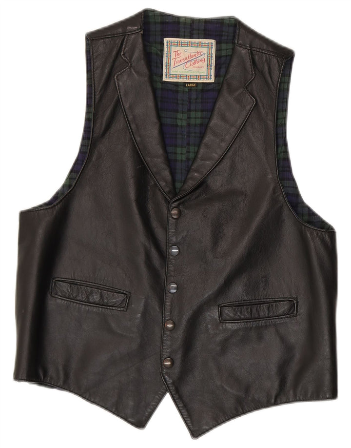 Gilet vintage da uomo grande nero