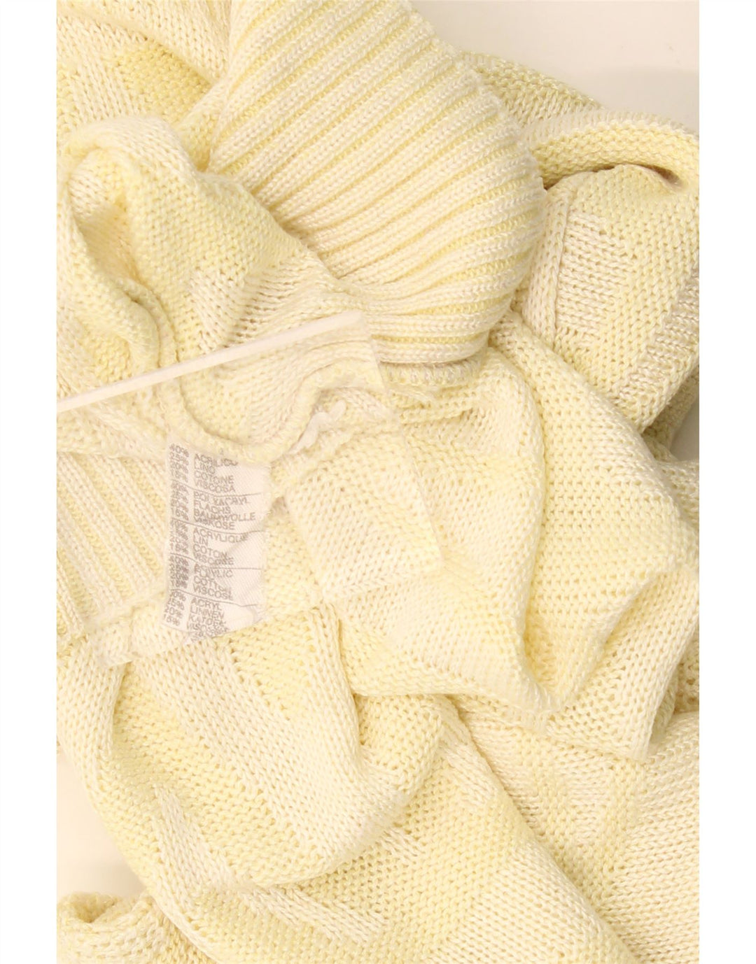 Maglione maglione girocollo da donna VINTAGE UK 18 XL Acrilico geometrico giallo