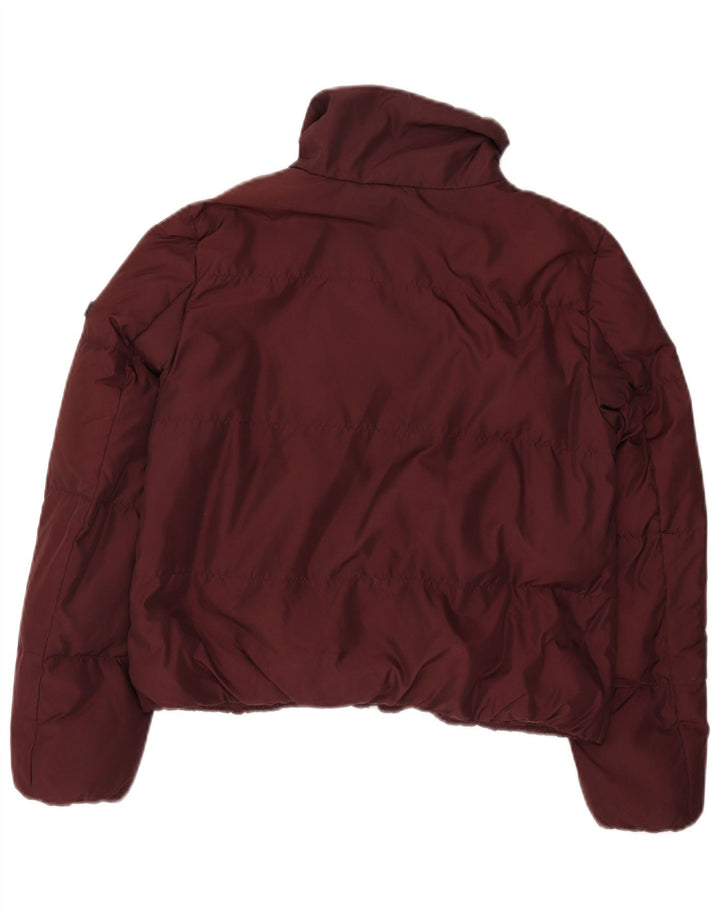 Giacca imbottita corta da donna Michael Kors UK 14 Poliestere bordeaux medio