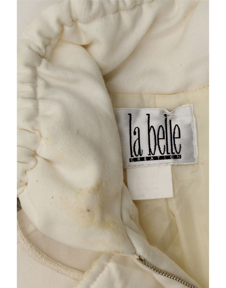 VINTAGE Womens Oversized Windbreaker Coat UK 16 Large White Polyester