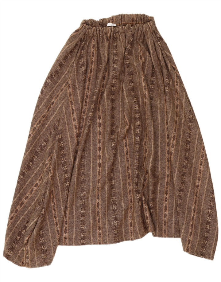 Gonna asimmetrica vintage da donna W34 a righe marroni grandi