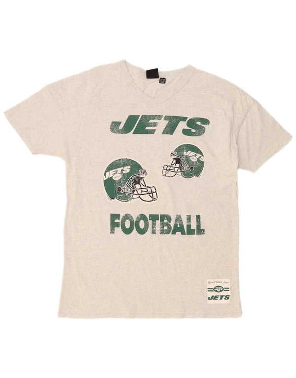 T-shirt grafica da donna NFL New York Jets UK 14/16 grande cotone grigio