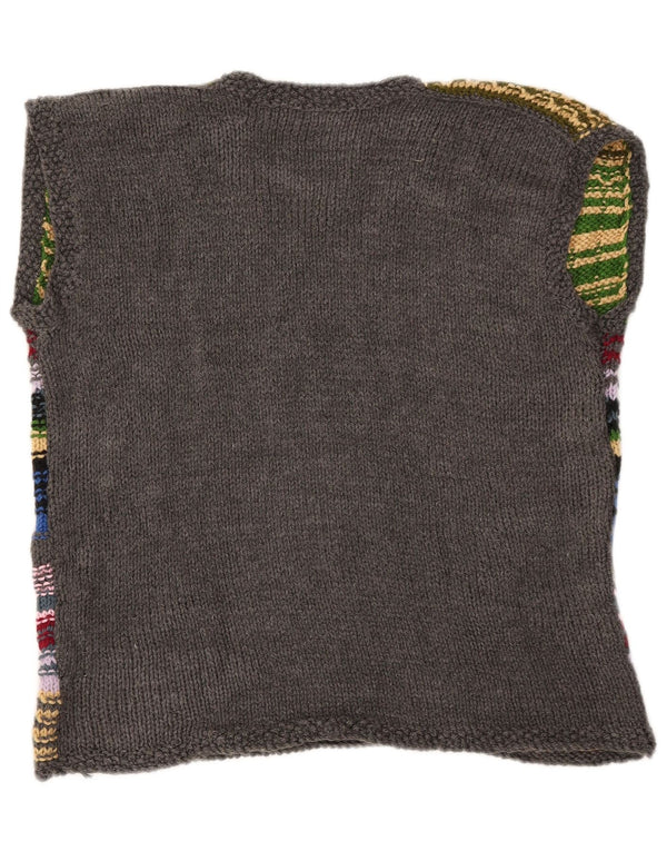 Canottiera vintage da donna UK 20 2XL a righe multicolori