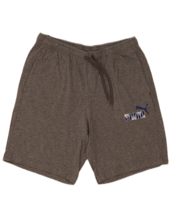 Pantaloncini sportivi da uomo Puma in cotone grigio medio