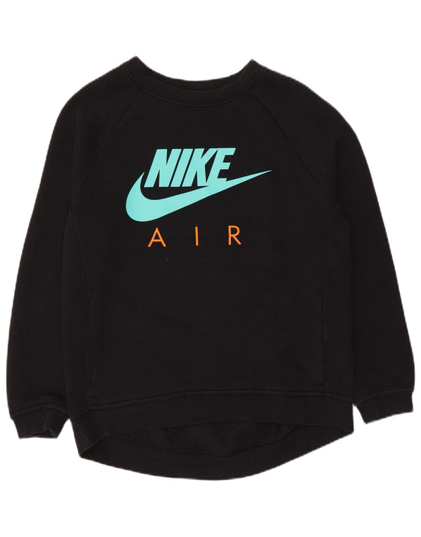Felpa oversize con grafica Nike da donna UK 10 piccola in cotone nero