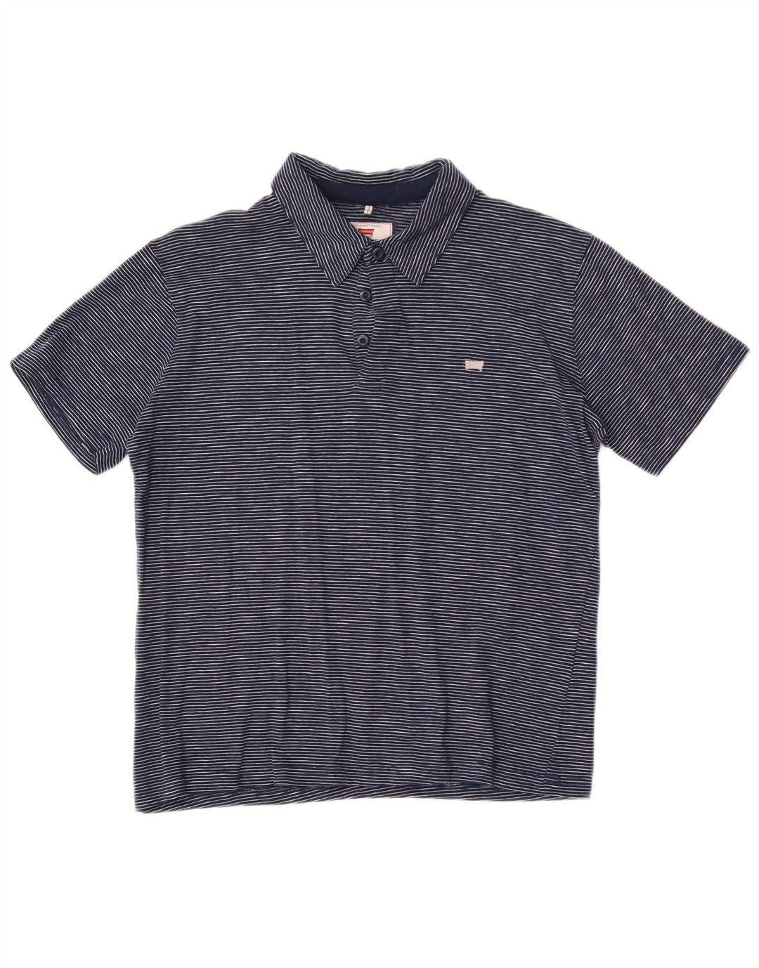 Polo da uomo Carrera piccola gessata blu navy
