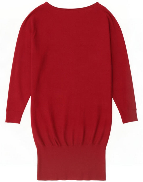 Guess Abito da donna con vestibilità comoda e vita bassa UK 4 XS Bordeaux Lana