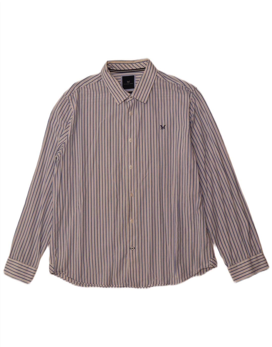 Crew Clothing Camicia slim fit da uomo 2XL cotone a righe bianche