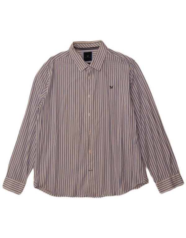 Crew Clothing Camicia slim fit da uomo 2XL cotone a righe bianche