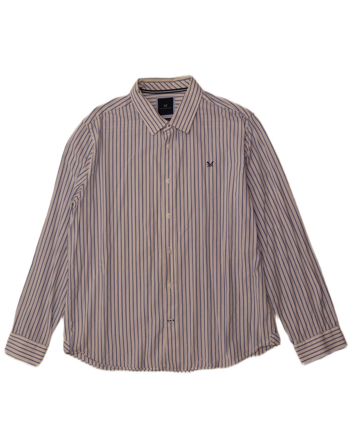 Crew Clothing Camicia slim fit da uomo 2XL cotone a righe bianche