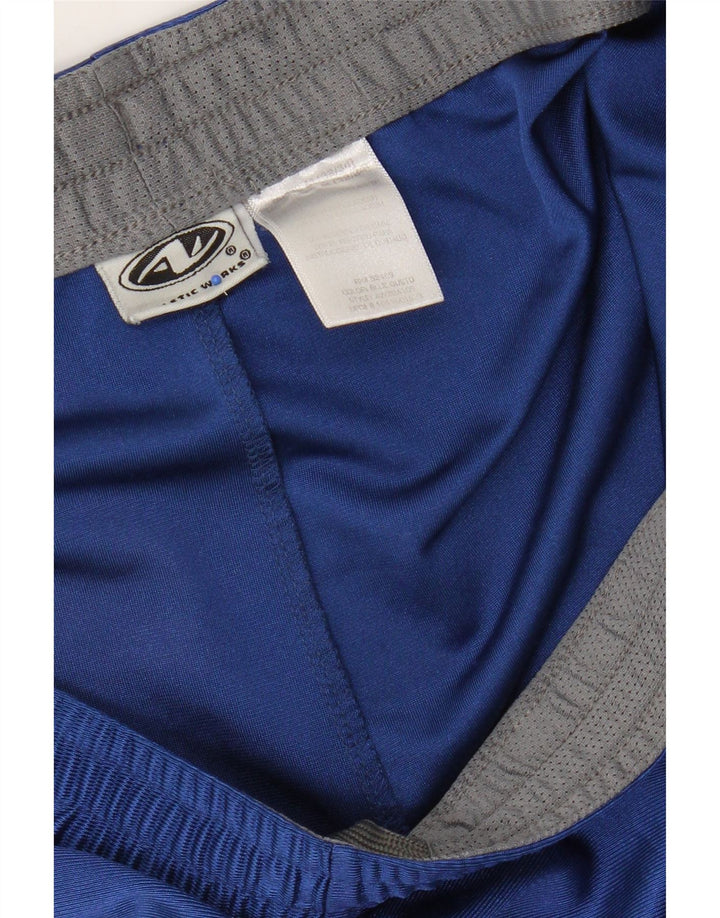 Pantaloncini sportivi vintage da uomo in poliestere blu medio