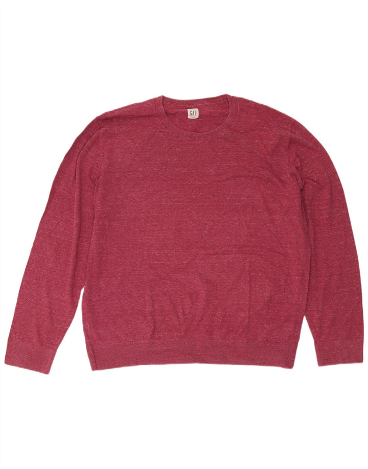 Maglione maglione girocollo da uomo Gap XL in cotone chiazzato rosso
