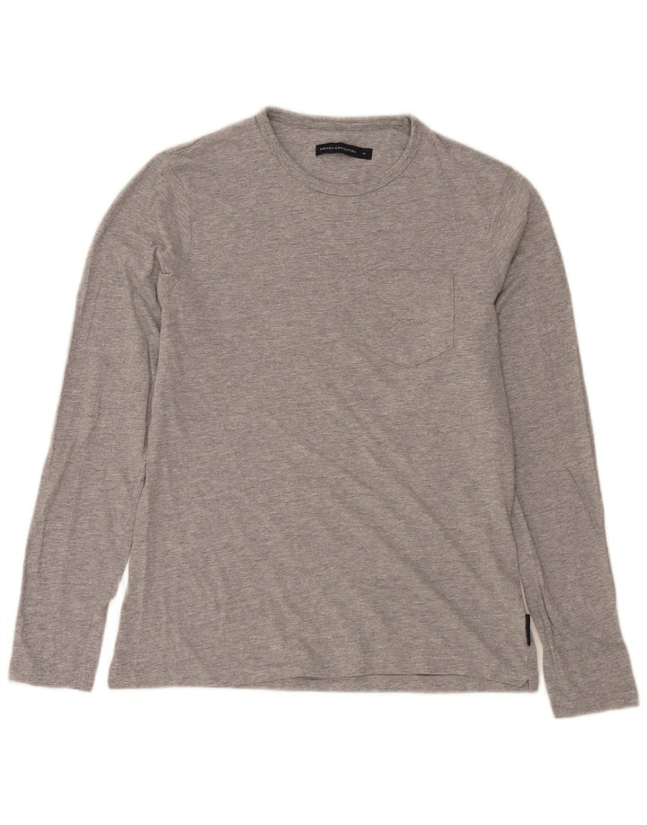 Maglia da uomo a maniche lunghe French Connection in cotone grigio medio